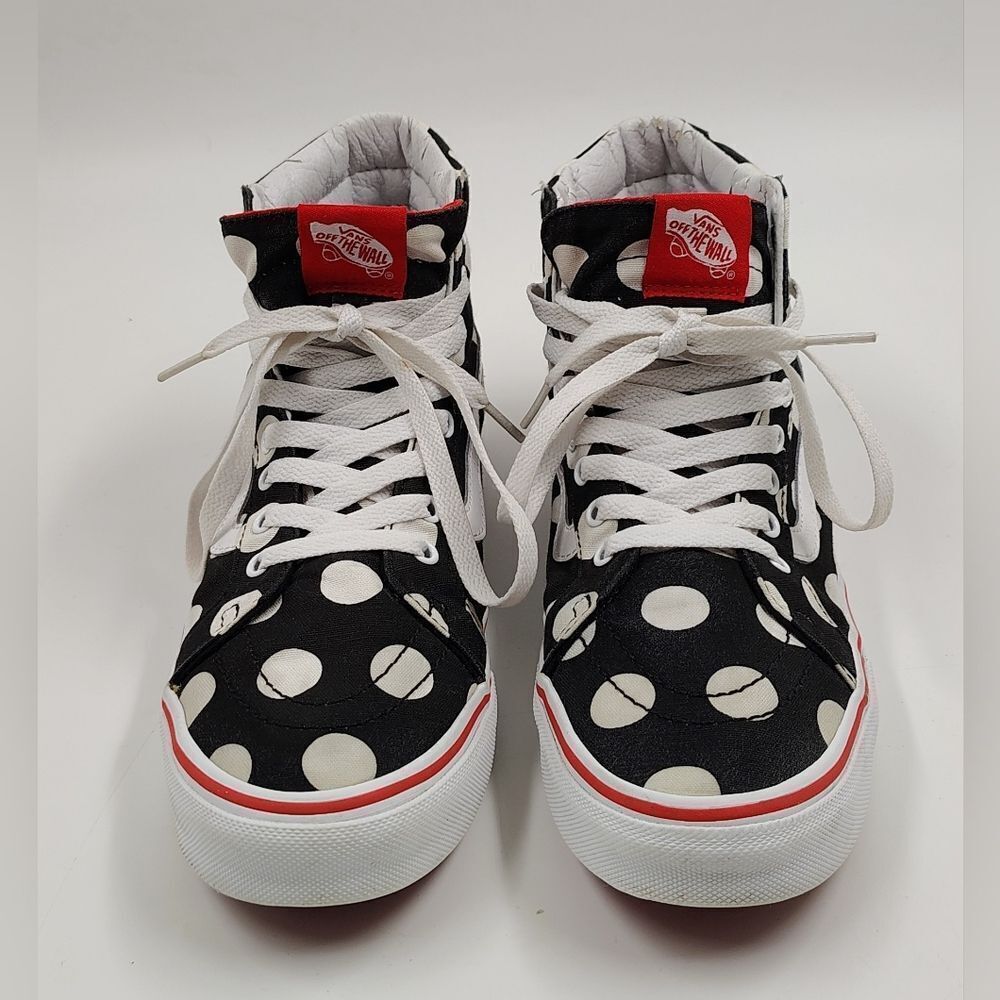 Vans Off The Wall Black & White Polka Dot High-Top Skateboard Sneakers Sz 6.5 - Picture 2 of 16